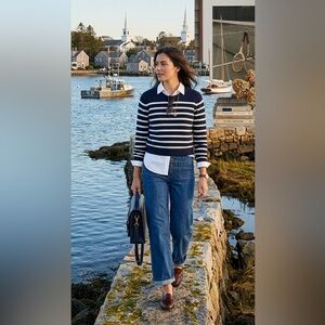 Jcrew Striped Crop Sweater